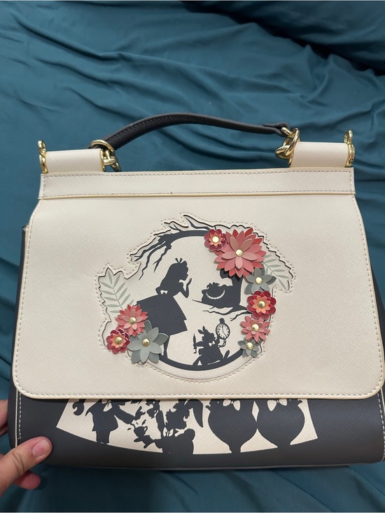 Loungefly Handbags - Loungefly Disney Alice in Wonderland Floral Applique Top-Handle Satchel